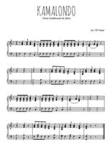 Téléchargez l'arrangement pour piano de la partition de Traditionnel-Kamalondo en PDF